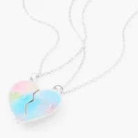 Best Friends Pastel Ombre Heart Pendant Necklaces - 2 Pack