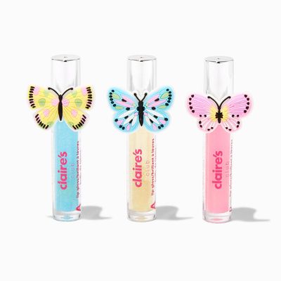 Claire's Club Butterfly Charm Lip Gloss Set (3 Pack)