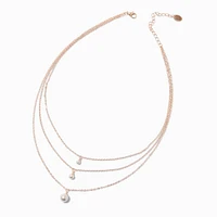 Rose Gold-tone Blush Pink Pearl Multi-Strand Necklace