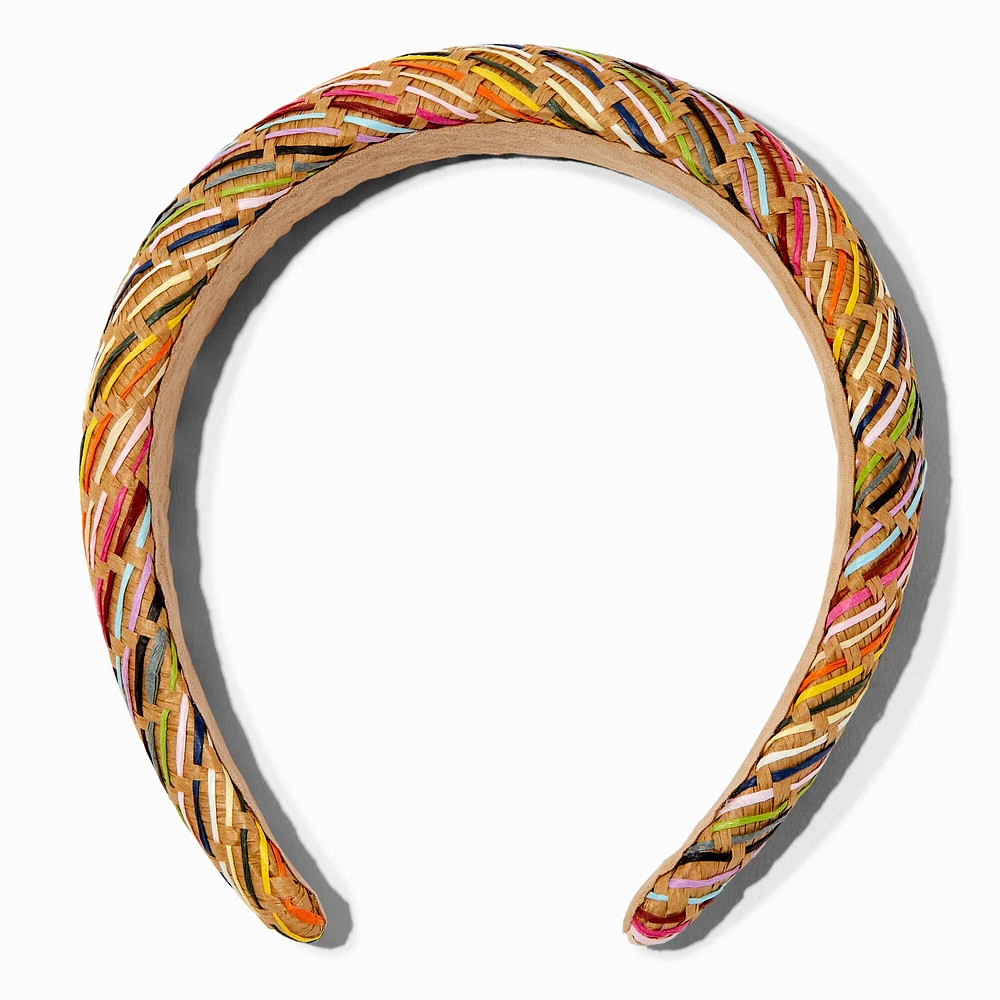 Woven Rainbow Raffia Headband