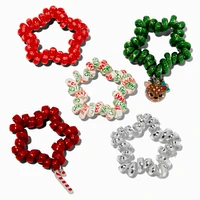 Christmas Holographic & Glitter Coil Bracelets - 5 Pack