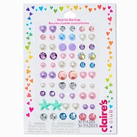 Claire's Club Mermaid Stick On Earrings - 30 Pack