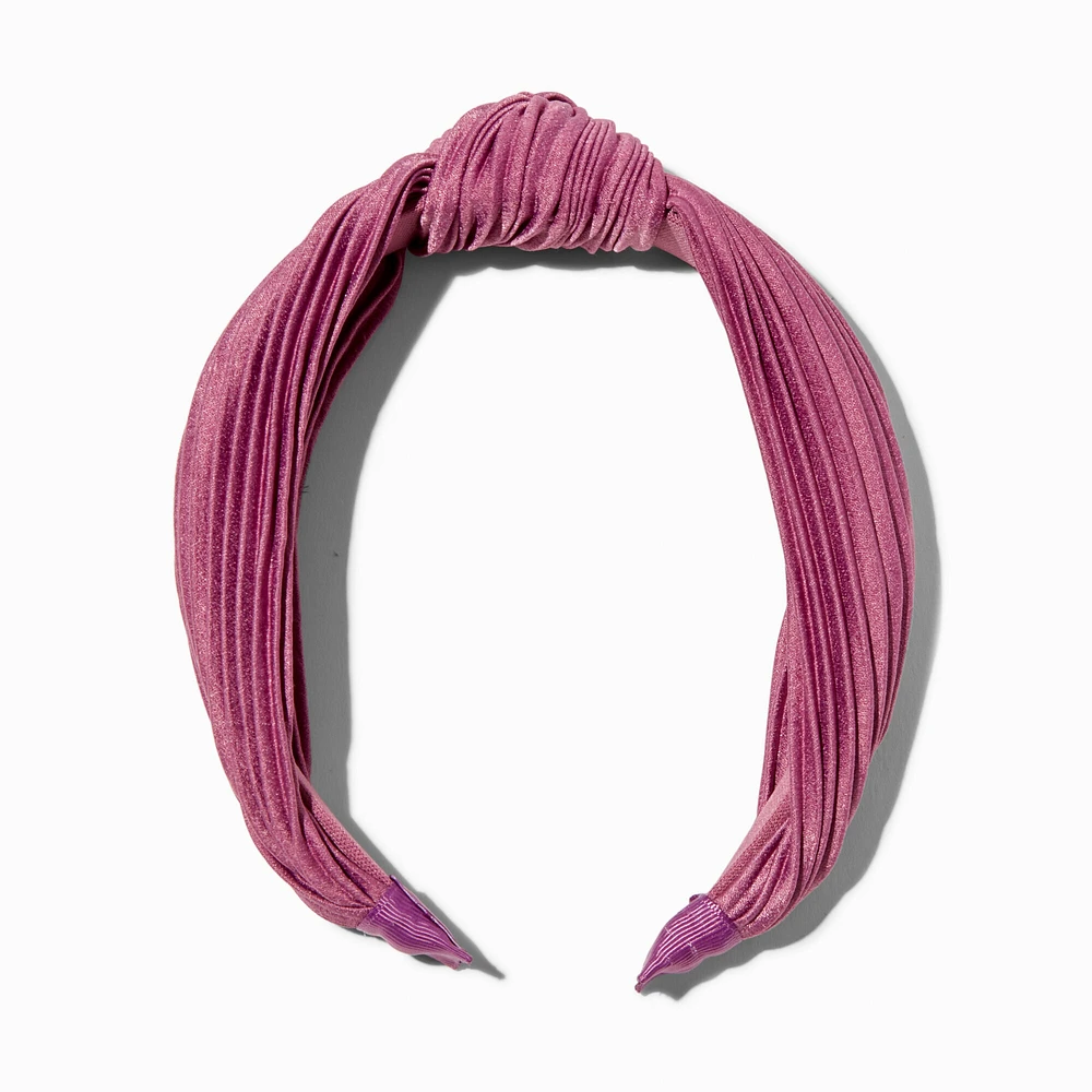 Lavender Pleated Knotted Headband