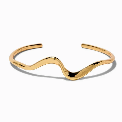 Gold-tone Wavy Swirl Cuff Bracelet