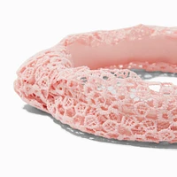 Pink Eyelet Knotted Headband