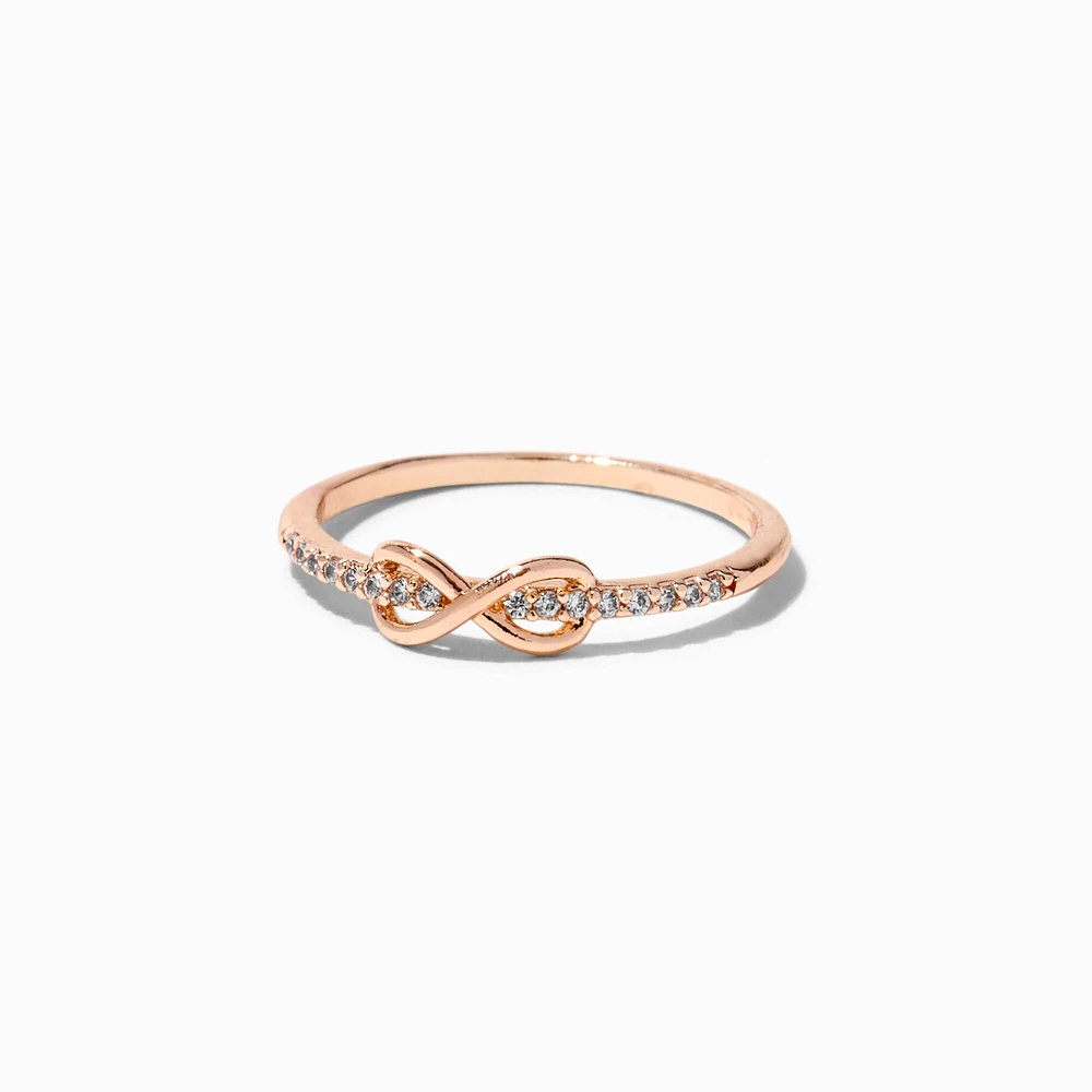 Rose Gold Crystal Infinity Ring