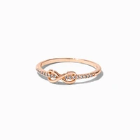 Rose Gold Crystal Infinity Ring