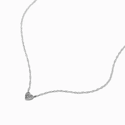 C LUXE by Claire's Sterling Silver 1/20 ct. tw. Lab Grown Diamond Pavé Heart Lock Pendant Necklace