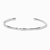 Silver-tone Simple Textured Cuff Bracelet