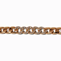 Gold-tone Bling Cuban Chain Bracelet