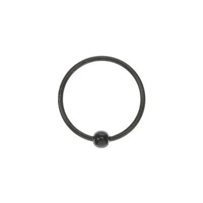 Sterling Silver 22G Black Beaded Nose Ring