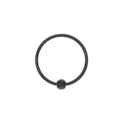 Sterling Silver 22G Black Beaded Nose Ring