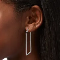 Silver-tone Square 50MM Hoop Earrings