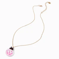 Pink Ladybug Shaker Pendant Necklace