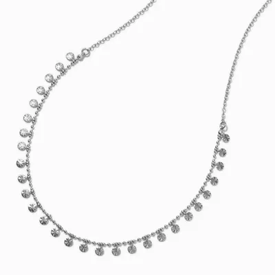 Silver-tone Bead & Disk Confetti Chain Necklace