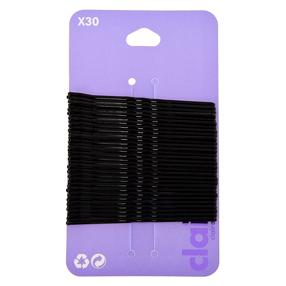 Large Bobby Pins - Black, 30 Pack