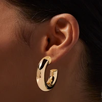 Chunky Gold-tone 40MM Tube Hoop Earrings
