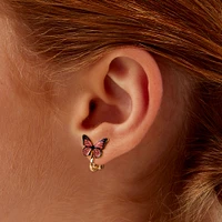 Monarch Butterfly Clip-On Stud Earrings