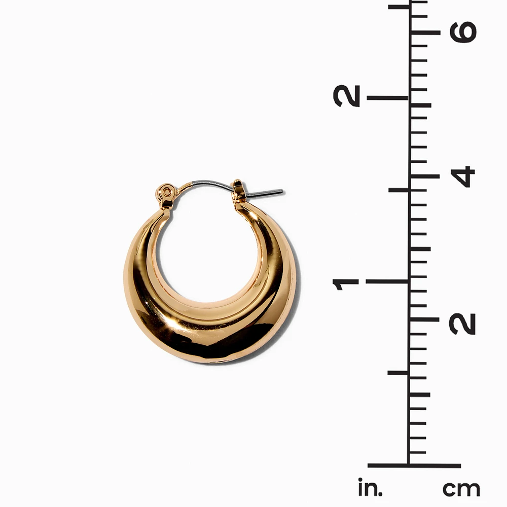 Gold-tone Round Tube 22mm Hoop Earrings