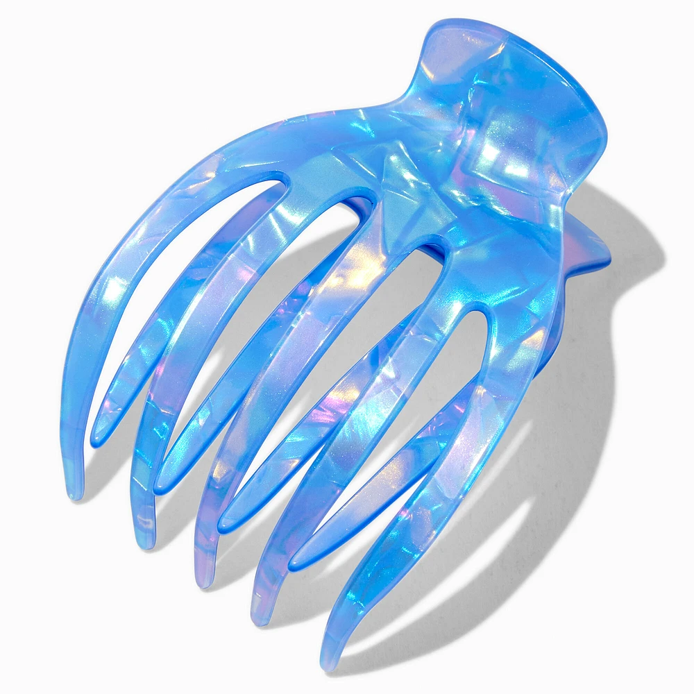 Iridescent Blue Medium Yoga Hair Claw