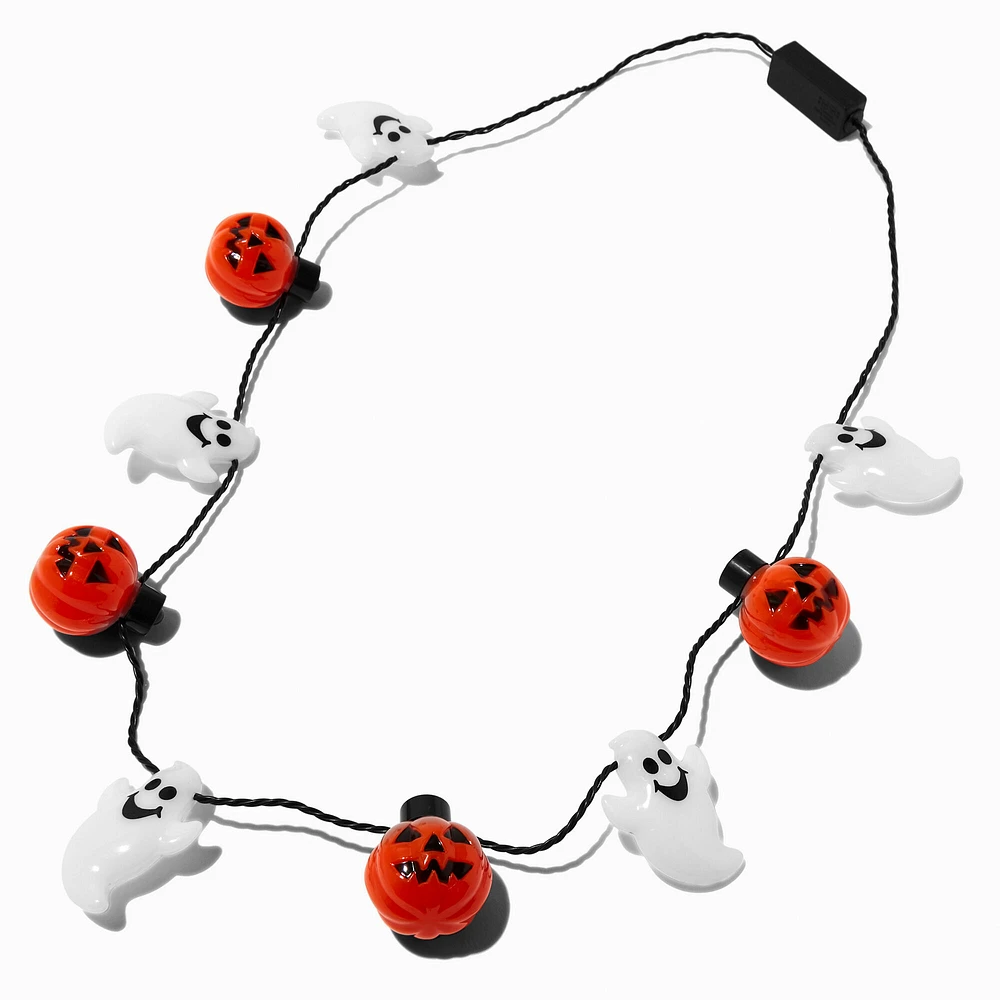 Halloween Jack-O'-Lantern & Ghost Light-Up Necklace