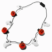 Halloween Jack-O'-Lantern & Ghost Light-Up Necklace