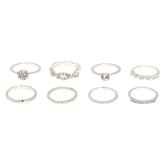 Gold Embellished Assorted Rings (8 Pack)