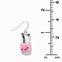 Pink Boba Tea Panda 1.5" Drop Earrings