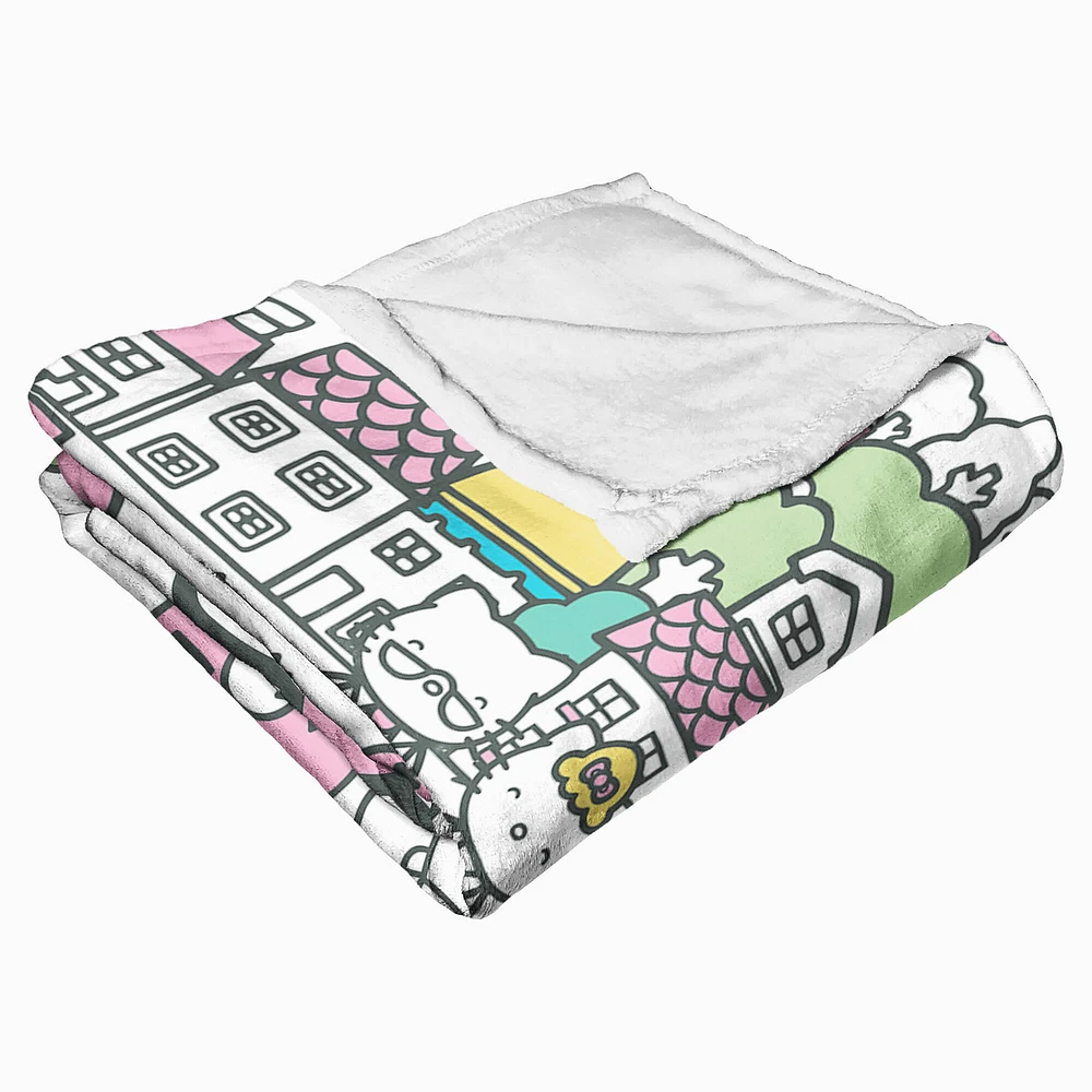 Hello Kitty® Bustling Town Silk Touch Throw Blanket (ds)