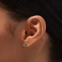 Sterling Silver Crystal Frog Stud Earrings