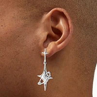 Silver-tone Satellite Star Drop Earrings