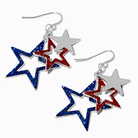 Glitter Star Trio Drop Earrings