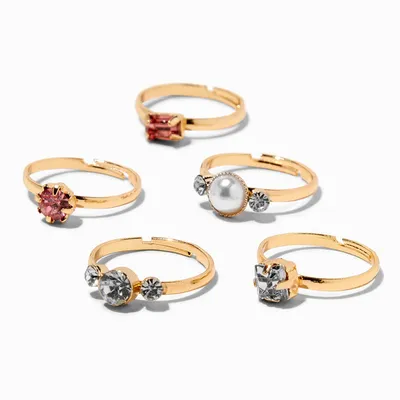 Claire's Club Special Occasion Gold Rings - 5 Pack