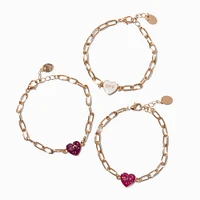 Best Friends Heart BFF UV Color-Changing Charm Bracelets - 3 Pack