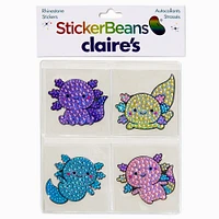 StickerBeans® x Claire's Axolotl Rhinestone Sticker Set - 4 Pack