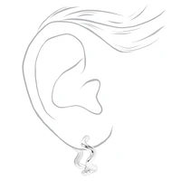 Silver Squiggle Zig Zag 20MM Hoop Earrings