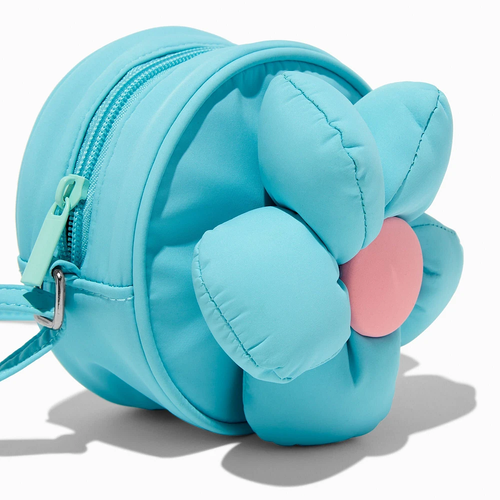 Claire's Club Puffy Blue Daisy Crossbody Bag