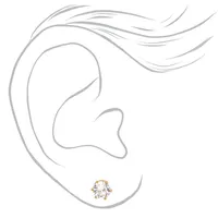 18kt Gold Plated Cubic Zirconia 6MM Cupcake Stud Earrings
