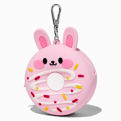 Pink Bunny Sprinkled Donut Mini Mart Jelly Coin Purse Keychain