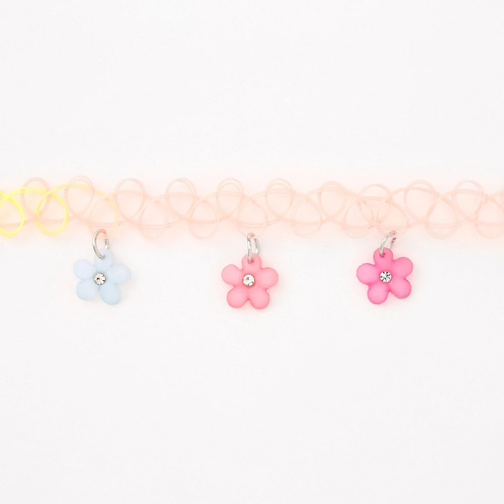 Pastel Flower Power Tattoo Choker Necklace