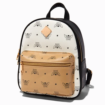 Coquette Colorblock Tan Love Wings Small Backpack