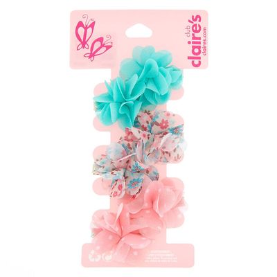 Claire's Club Chiffon Flower Hair Clips - 6 Pack