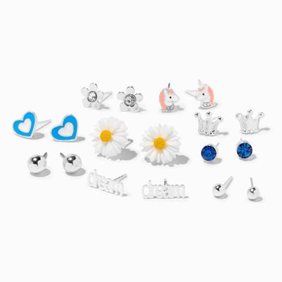 Silver Dream Icon Stud Earrings - 9 Pack