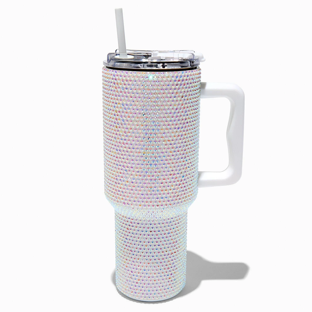 Iridescent Studded Stainless Steel Handled Tumbler