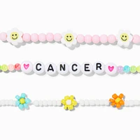 Zodiac Daisy Happy Face Beaded Stretch Bracelets - 3 Pack, Cancer