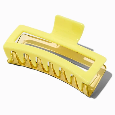 Large Two-Tone Yellow Rectangular Hair Claw