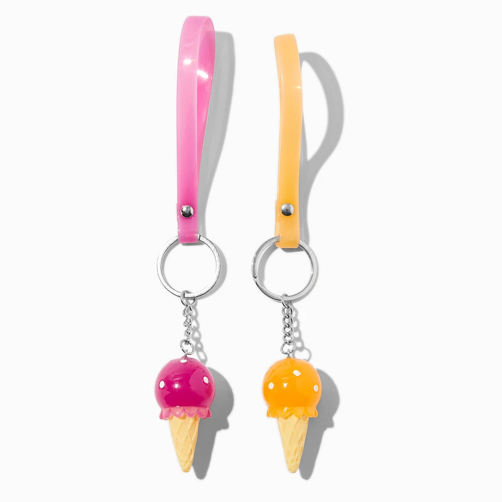 Ice Cream Glow In the Dark Best Friends Wristlet Keychains - 2 Pack