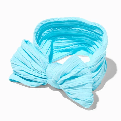 Claire's Club Nylon Ribbed Bow Headwrap