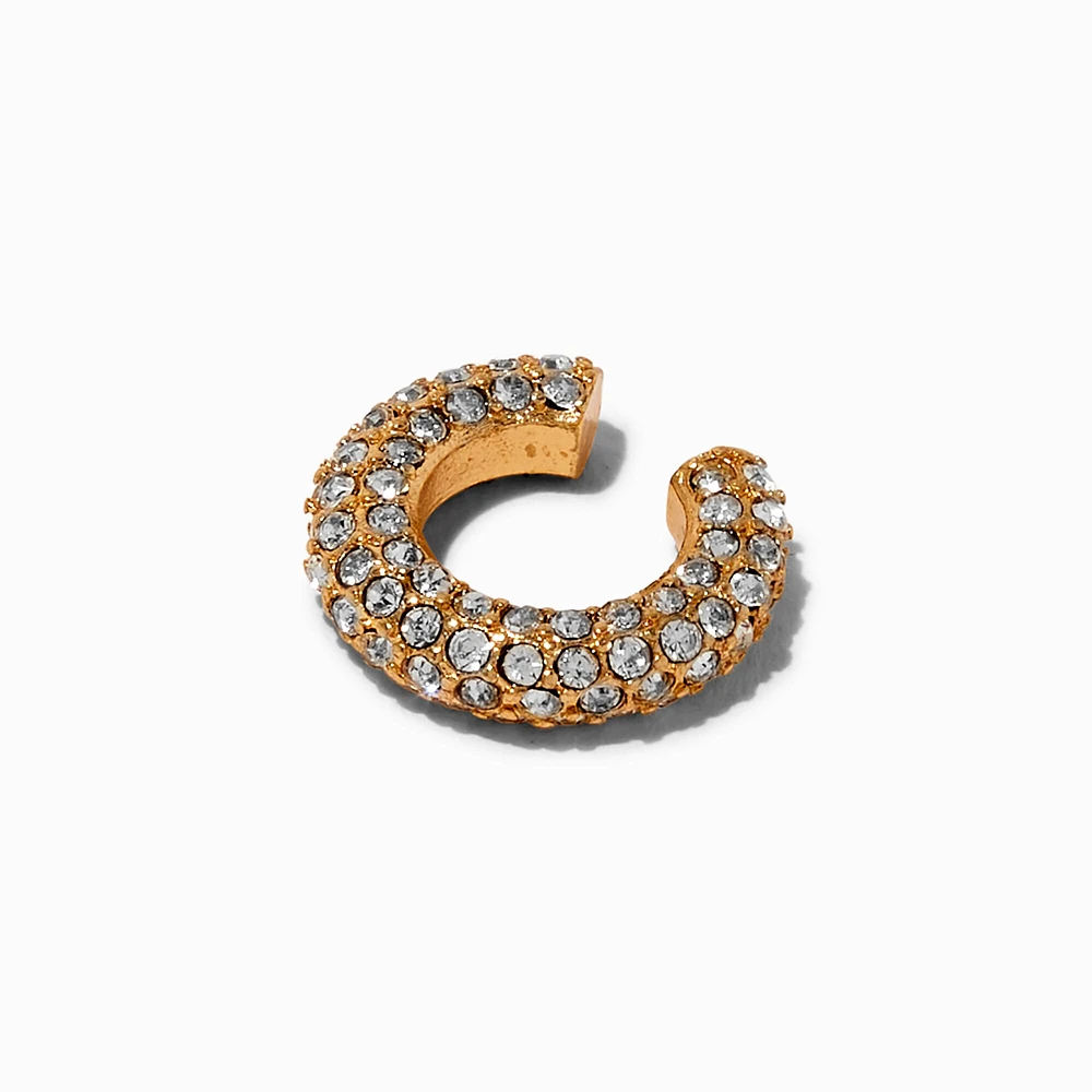 Gold-tone Crystal Pavé Chunky Ear Cuff