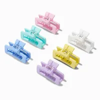 Pastel Rainbow Rectangle Hair Claw - 6 Pack